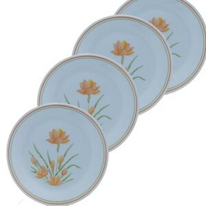 Corelle Vintage Style Dinner Plates 10.25” – Set of 4 – Floral Design